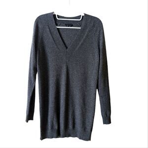 Theory 100% Cashmere Gray V-Neck‎ Sweater Size T/TP